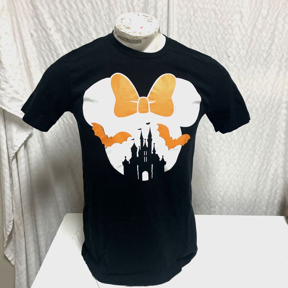 Bella Canvas Black Woman’s T Shirt Mickey Ears Castle Flying Bats M